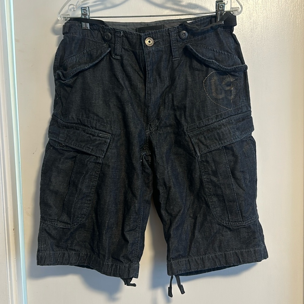 EUC: Vintage G-Star Raw Cargo shorts Men XL (fits like  M/L), built in waist adj